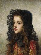 Alexei Harlamov Little Girl with Veil oil painting reproduction